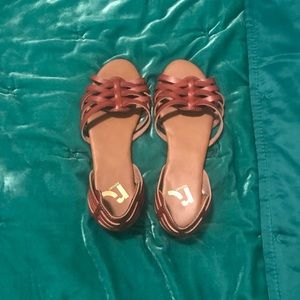 Brown Woven Flats